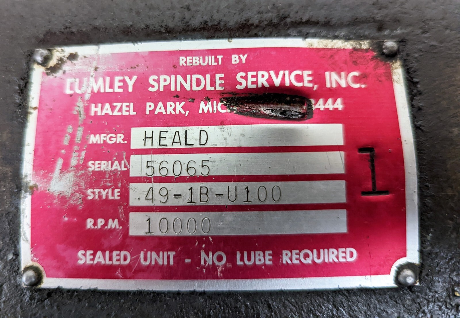 Heald Red Head Spindle 49-1B-U100, 8,200 RPM [A5FL] #8