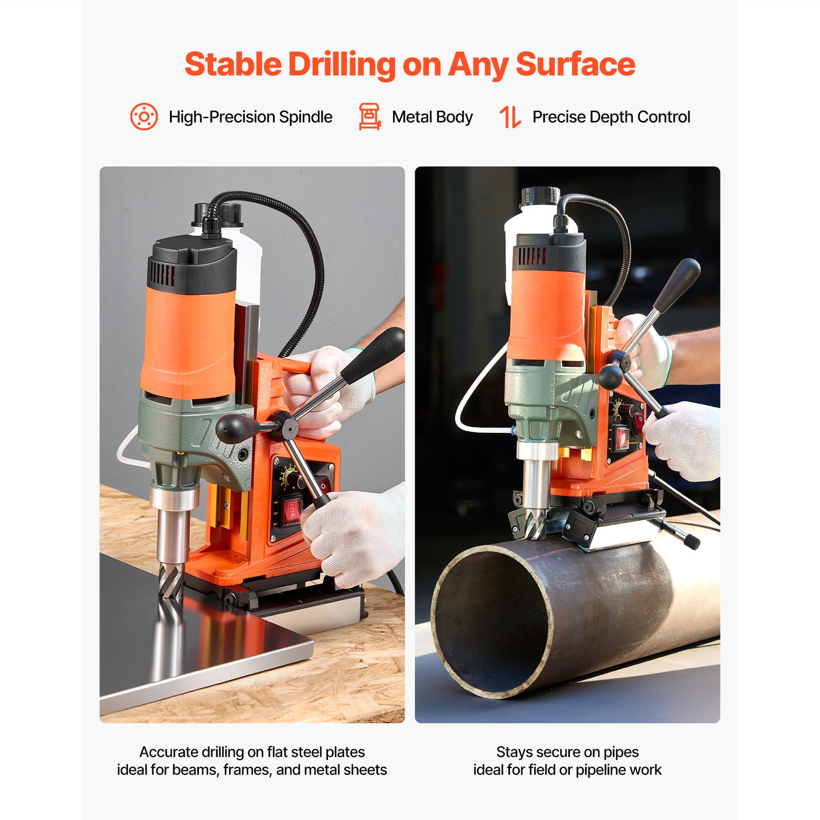 Uimoso Magnetic Drill Press, 1400W, Adjustable Speed, 0-750 RPM