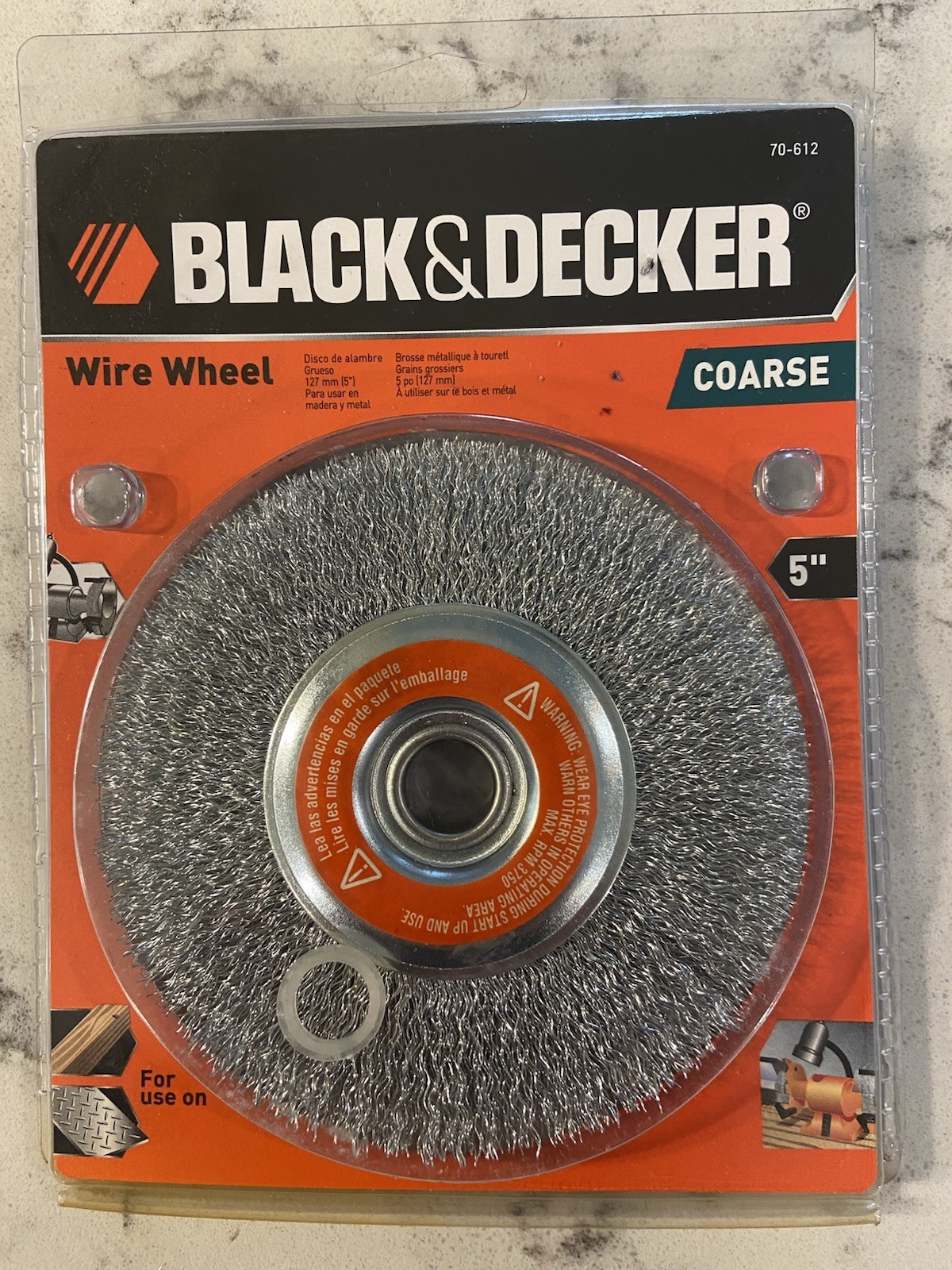 Black & Decker 5″ Crimped Wire Wheel, Coarse, Bench Grinder Part No. 70-612