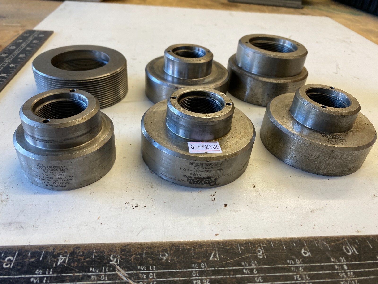 6 Lot Royal Products m75x2x22 m55x2x21 m60x1.5×19 25 CNC Lathe Chuck Adapter