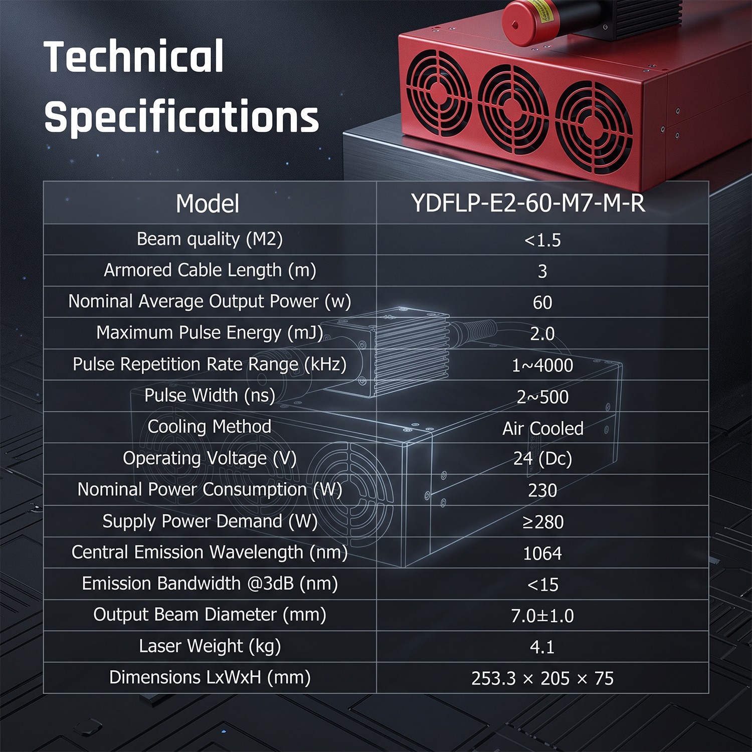 JPT MOPA 60W Fiber Laser Marking Machine Class 1 Metal Engraving with Ruida