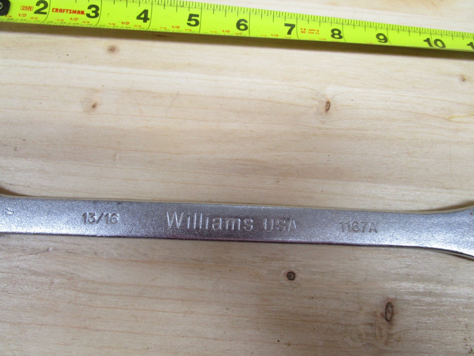 WILLIAMS TOOLS USA COMBINATION WRENCH 13/16 INCH #1167A