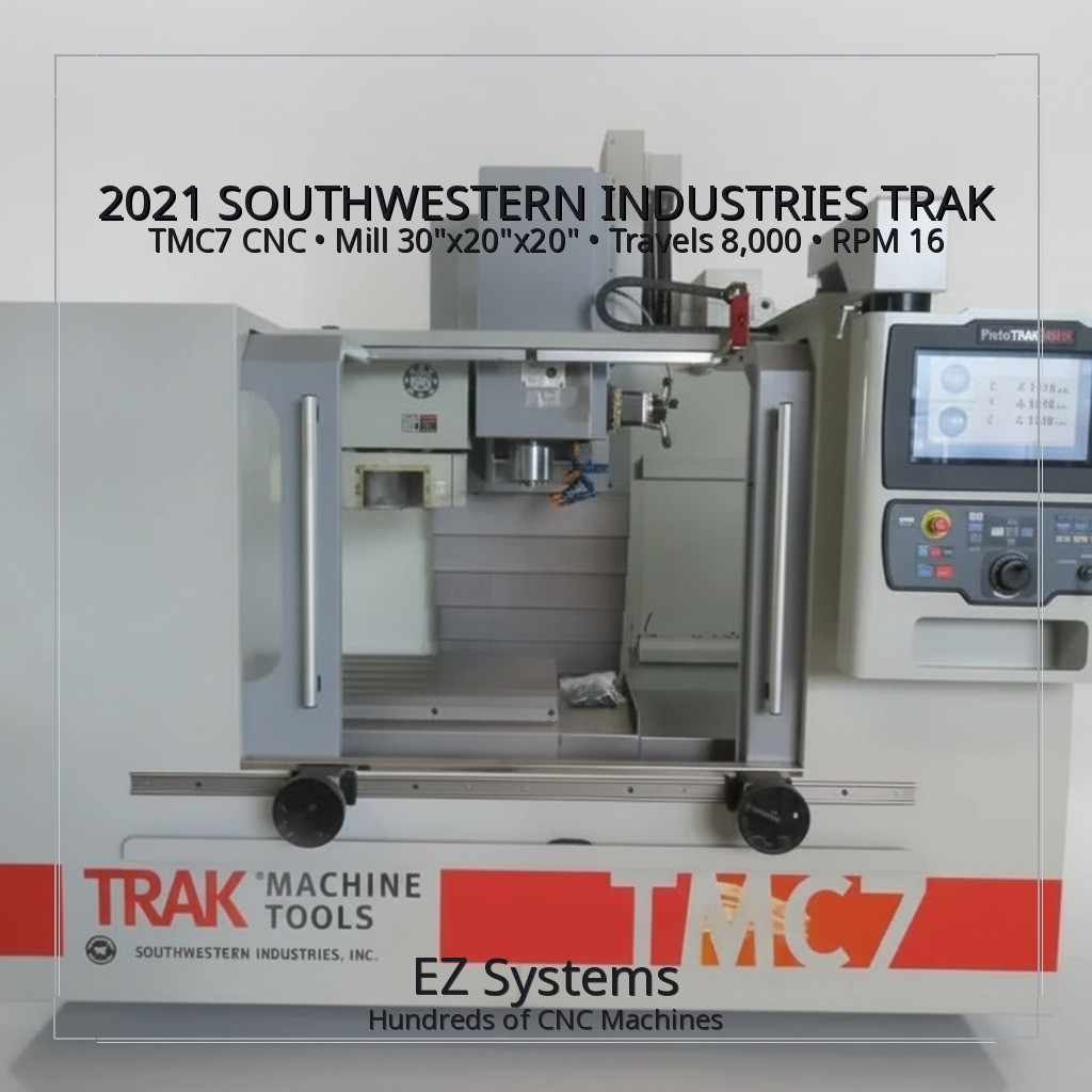 2021 SOUTHWESTERN INDUSTRIES TRAK TMC7 CNC Mill 30″x20″x20″ Travels 8,000 RPM 16