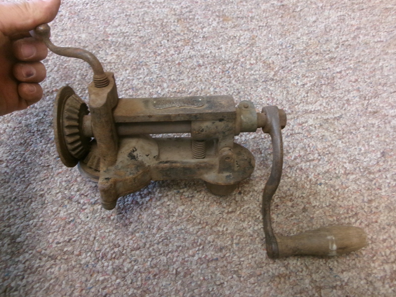 1867 ANTIQUE PECK STOW & WILCOX CO. METAL WORKING TOOL MACHINE HAND CRANK