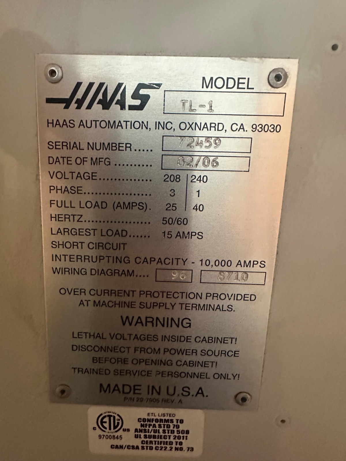 Haas TL-1 CNC Turning Center – Low Hours – Aloris Tools included