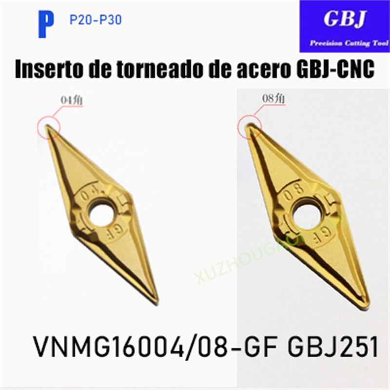 GBJ-CNC VNMG160404-GF VNMG160408-GF GBJ251 Carbide turning insert fine finishing