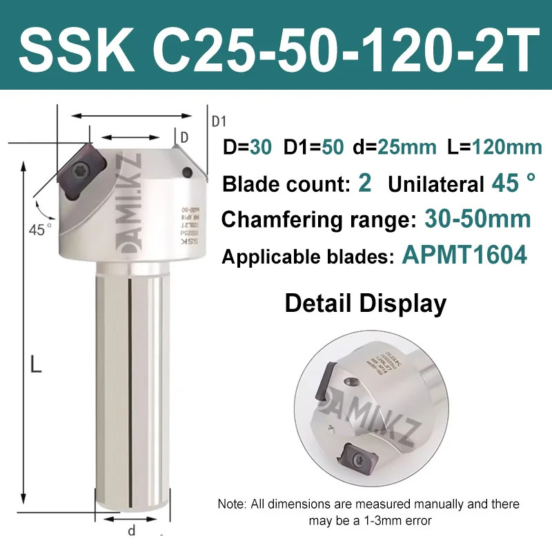 CNC Fixed-Point Chamfering Milling Rod 45° SSP09-16 Indexable Cutter TCMT APMT
