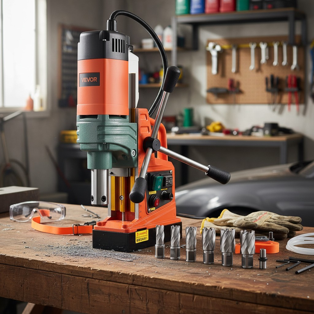 2922 lbf Magnetic Drill – Variable Speed 2″ Core Drilling Machine with 6 Cutters