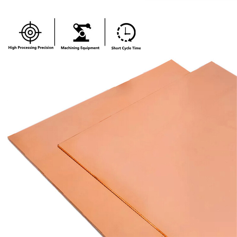 0.5mm-6mm Thick 99.9% T2 Pure Copper Plate Sheet Copper Block Laser Cut 39 Sizes
