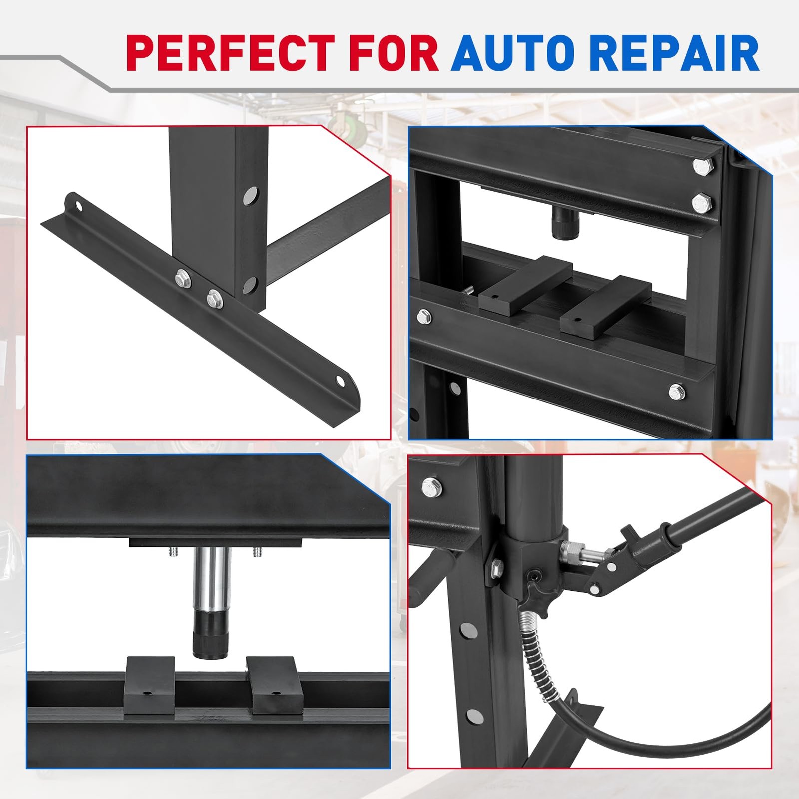 H Frame 10 Ton Shop Press Hydraulic Heavy Duty Steel Benchtop Bending Tool