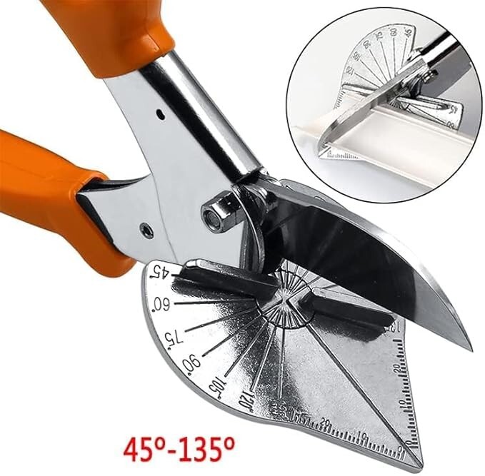 Multi Angle Miter Shear Cutter Adjustable 45-135Deg Safety Lock Hand Tools