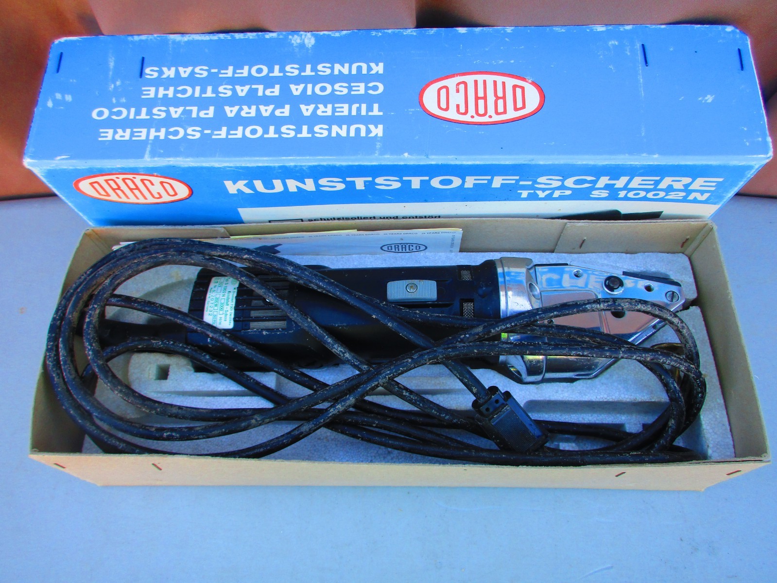 Vintage DRACO German Plastic Shear Type S 1002N Electric Corded in Original Box