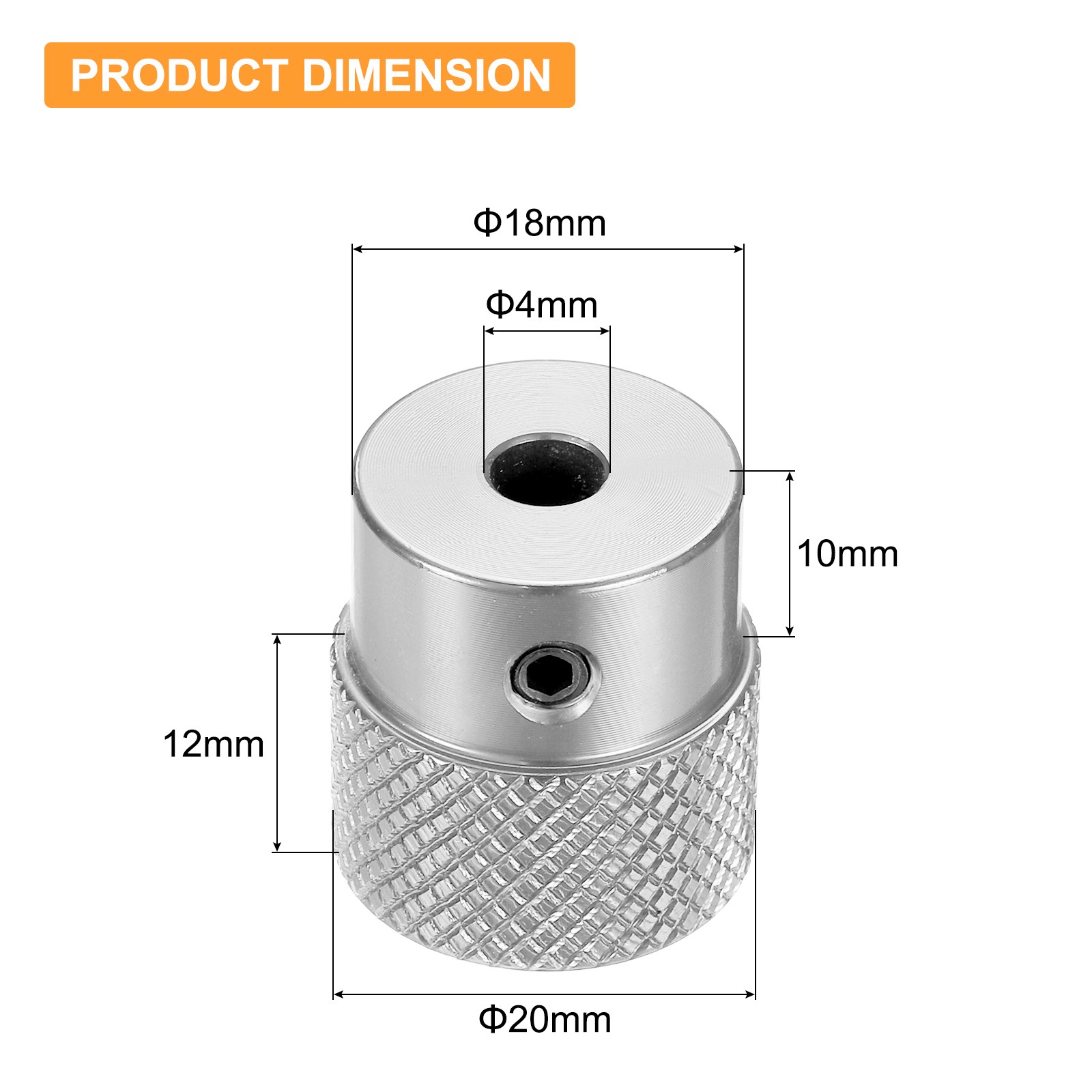 Anodization Aluminum Alloy Handwheel 4mm Bore 20mm OD Knurled Knob with Wrench