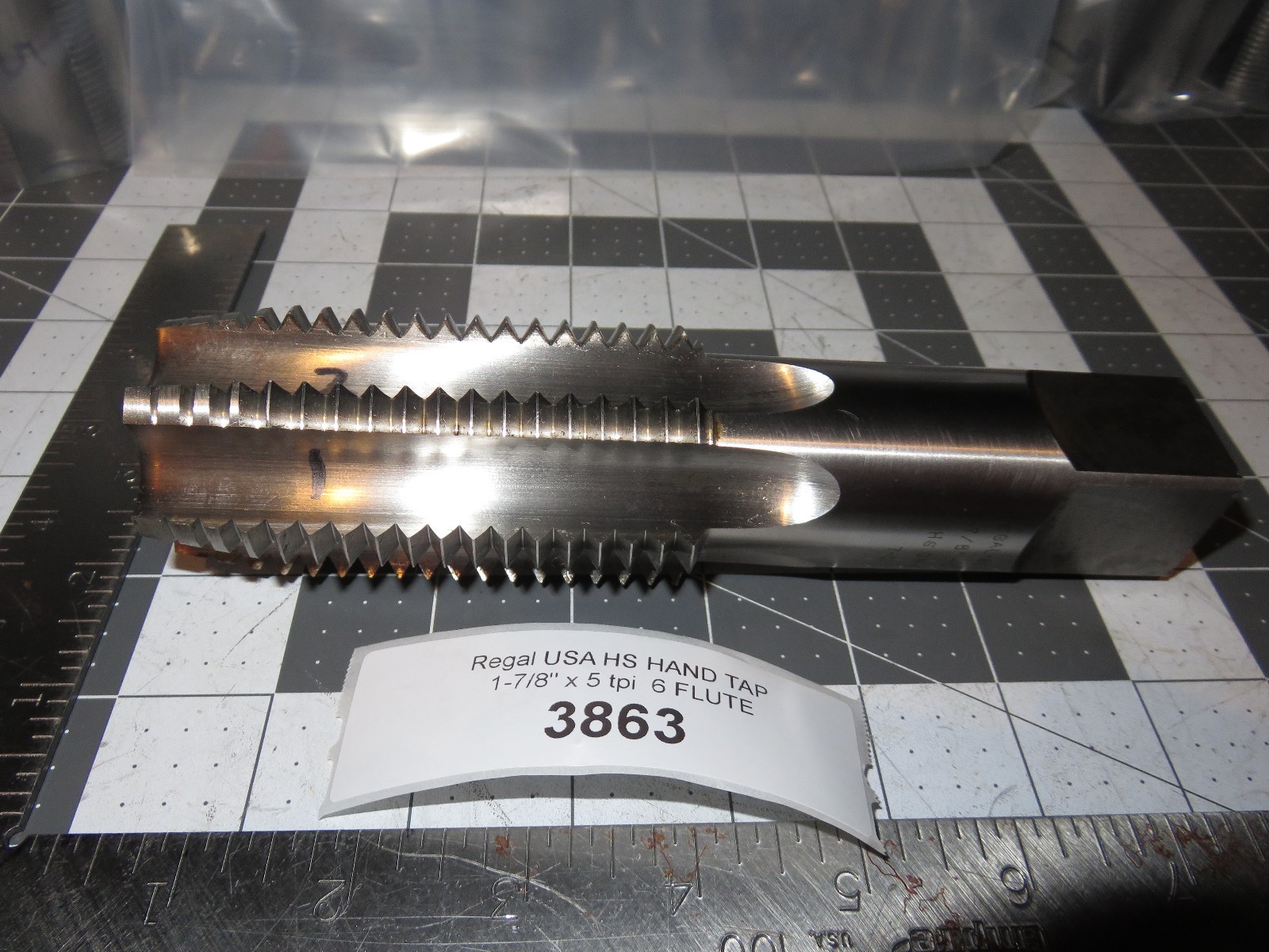 Regal USA 1-7/8″ x 5 tpi NS HS GR-4 7-U Hand Tap, 6 Flute Nos Condition ((3863))