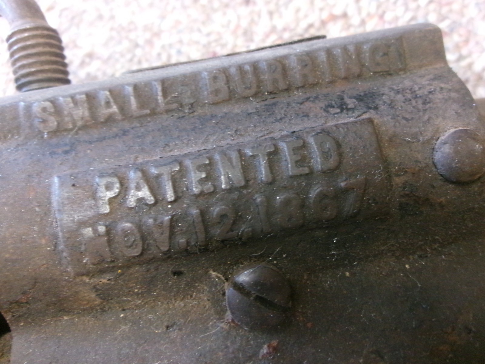 1867 ANTIQUE PECK STOW & WILCOX CO. METAL WORKING TOOL SMALL BURRING HAND CRANK