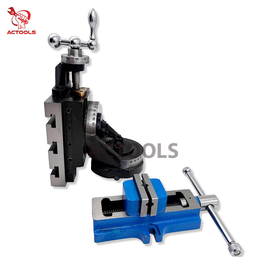 Self Centering Vice 2″ 50mm With Vertical Milling Slide Swivel Base 4″x5″ USA