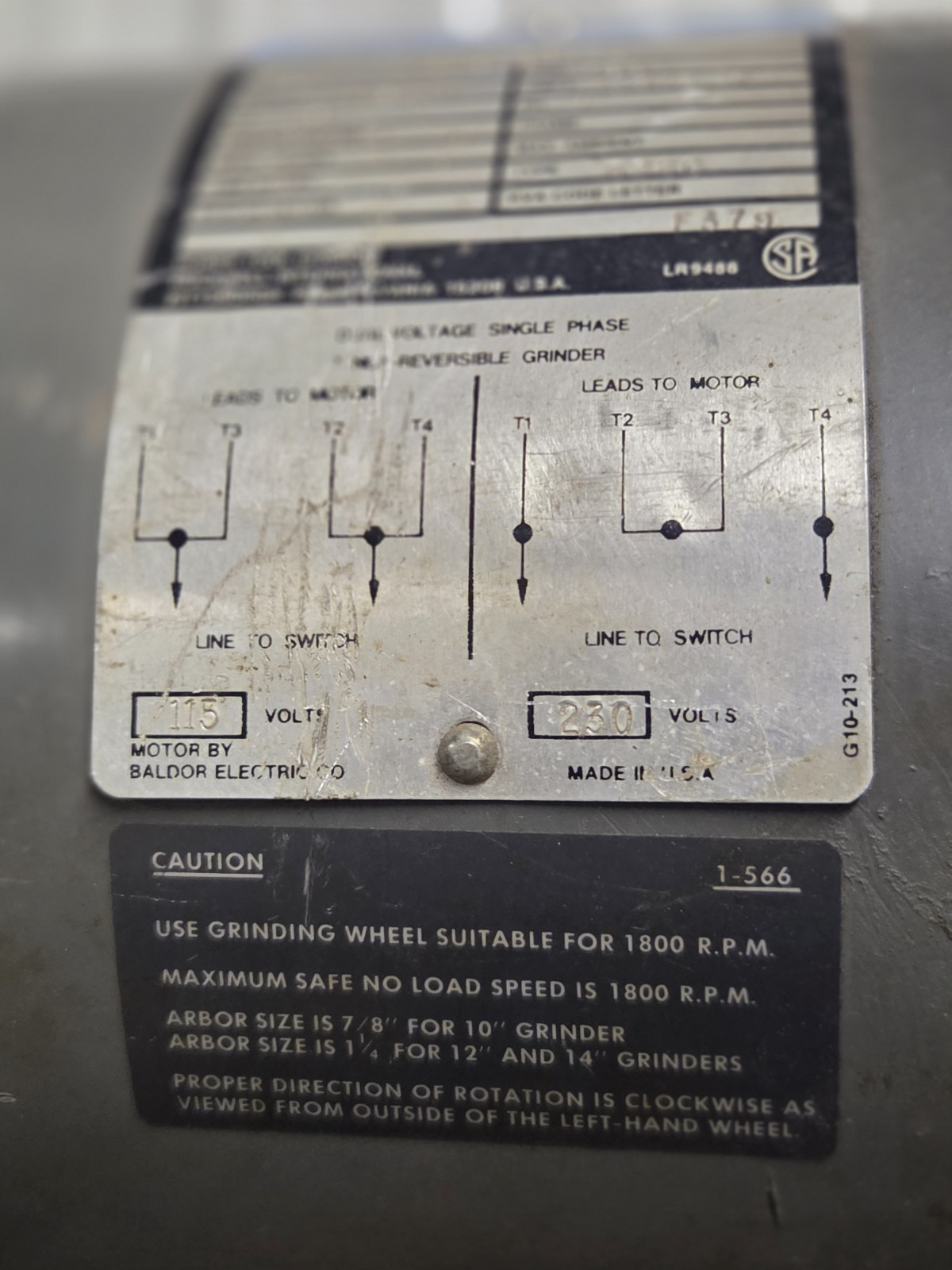 Rockwell 23-136 Pedestal Grinder Baldor 1HP Phila Traffic Base