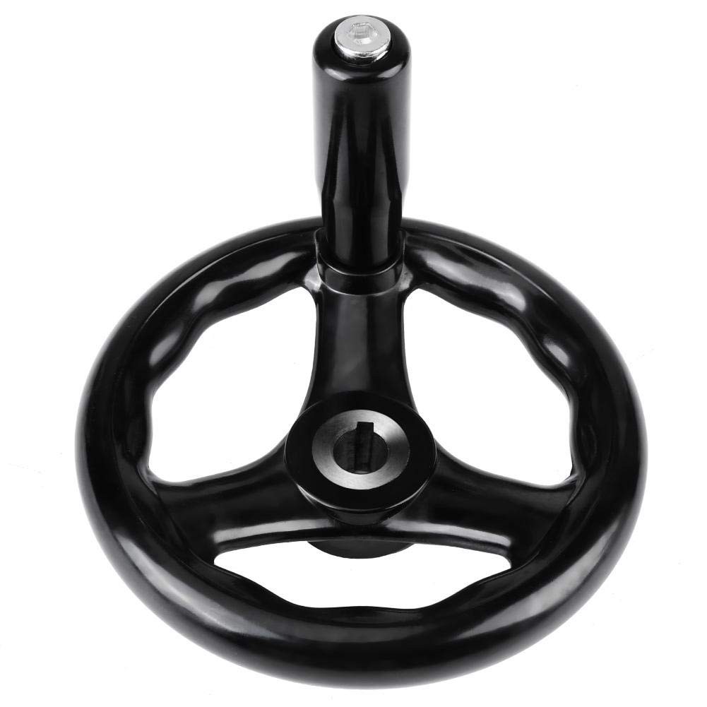 3 Spoke Hand Wheel 125mm/4.92inch Diameter Black Round Wheel Thread Hole 12mm…