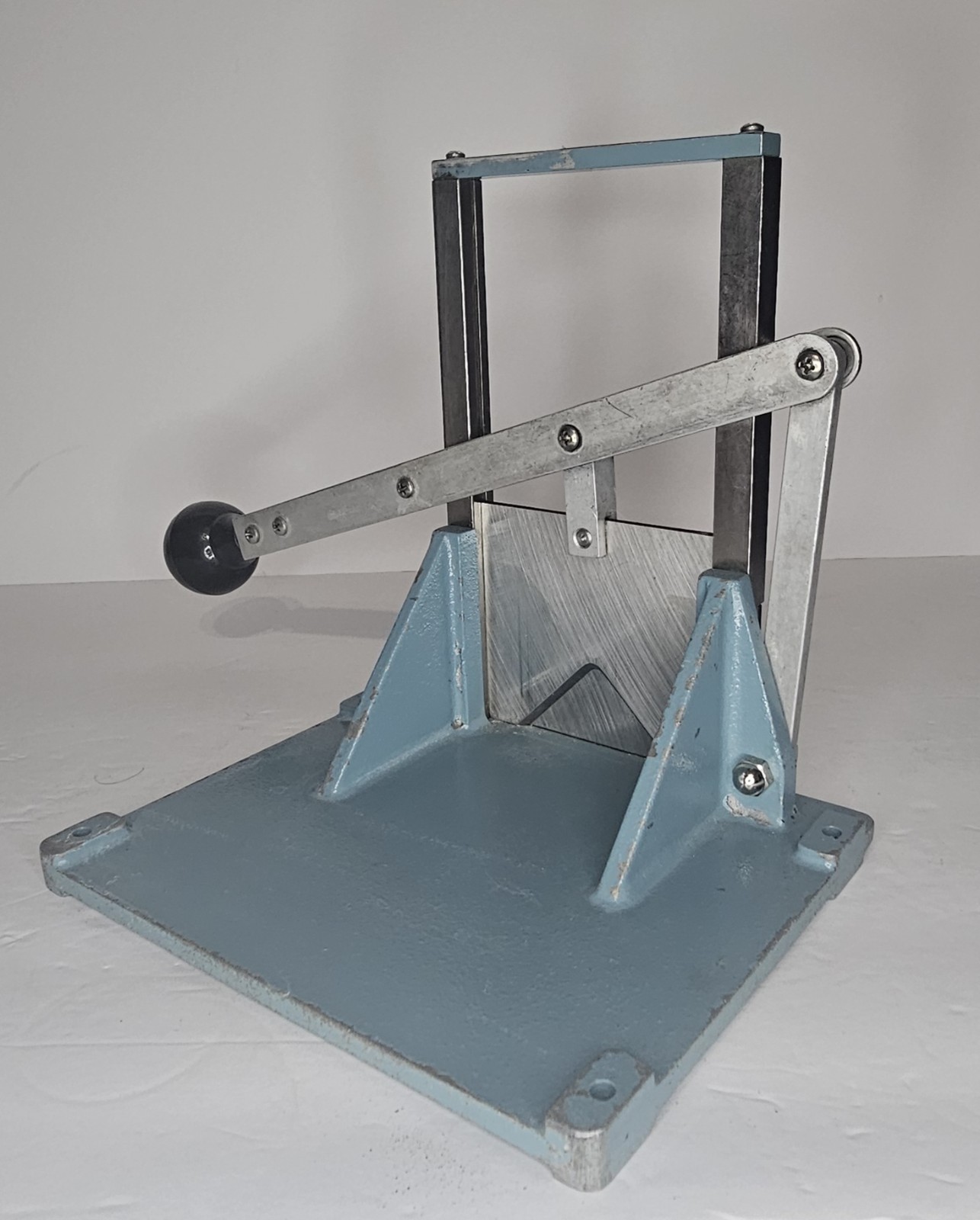 Vintage Manual Guillotine Shear Cutter Bench Top Metal Plastic Leather