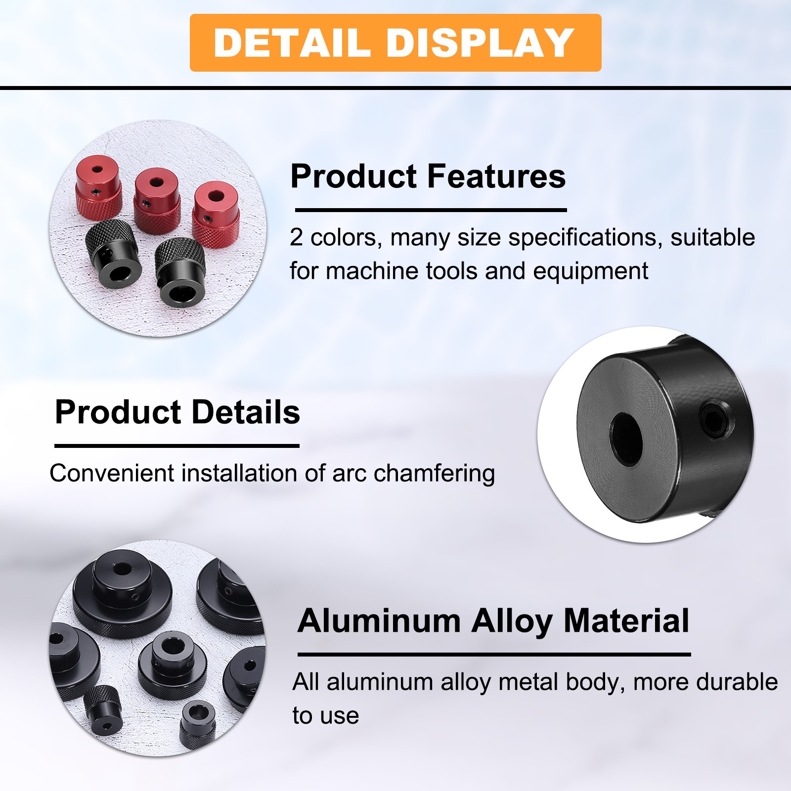 Anodization Aluminum Alloy 4mm Bore 20mm OD Knurled Knob Black