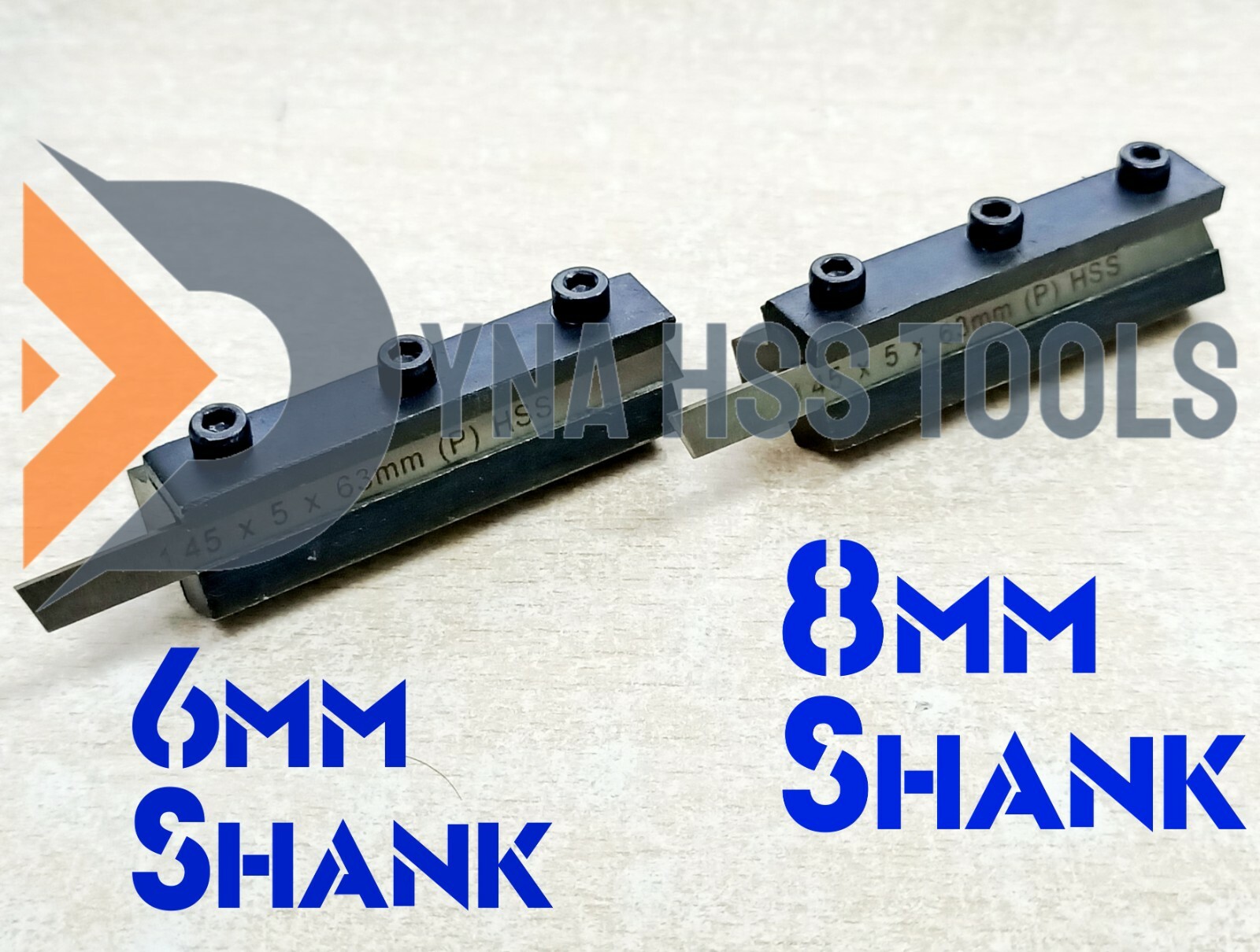 MINI LATHE CUT OFF PARTING TOOL HOLDERS 6MM & 8MM SHANK + HSS BLADES 1.45x5x63MM