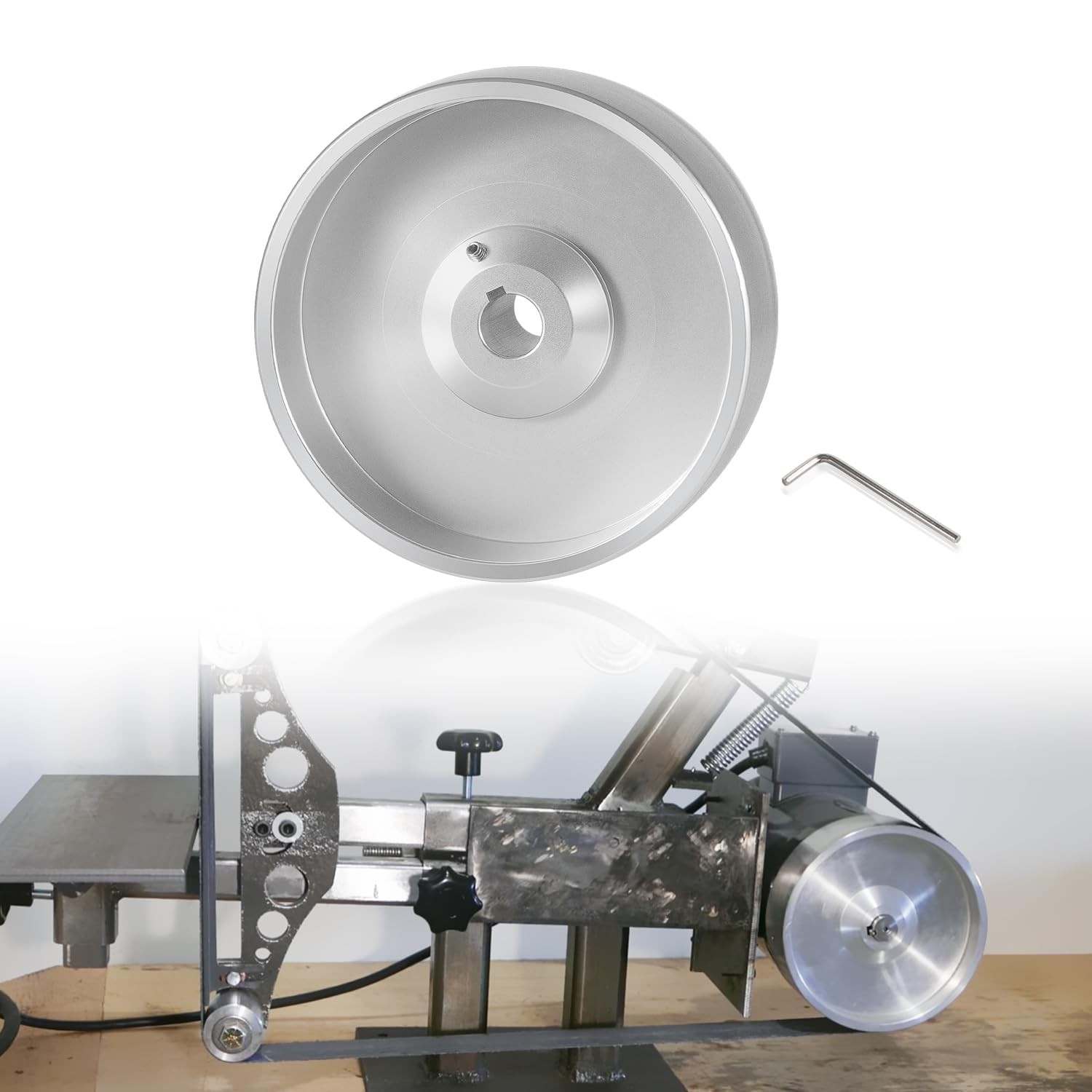 Belt Grinder 2×72 Wheel Set for Knife Grinder 6″ Drive Wheel Crowned 5/8″ Hole