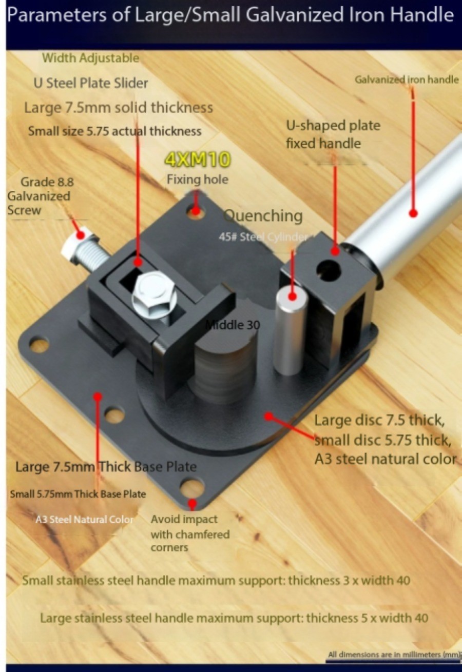 Manual Flat Bar Bender, 90-degree Right-angle Bender, Hand-operated Tool