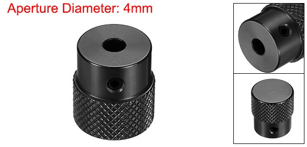 Anodization Aluminum Alloy 4mm Bore 20mm OD Knurled Knob Black