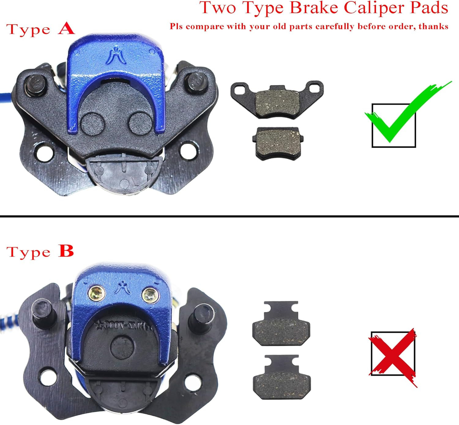 Rear Hydraulic Disc Brake Caliper Cylinder & Brake Pads Brake Disk Rotor Assembl
