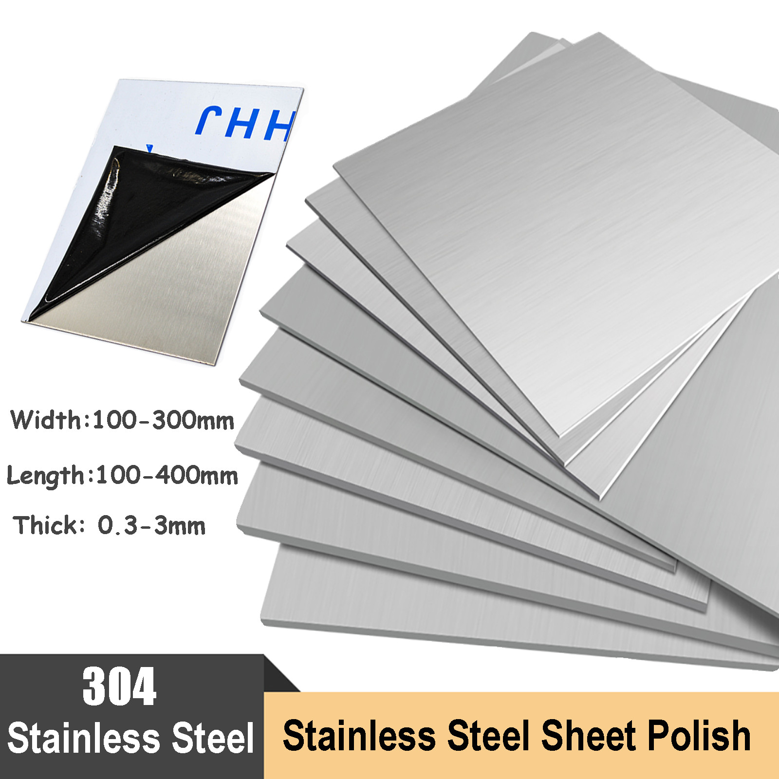 Stainless Steel Sheet Polish 0.3mm 0.5mm 0.8mm 1mm 2mm 3mm Many Sizes Grade 304