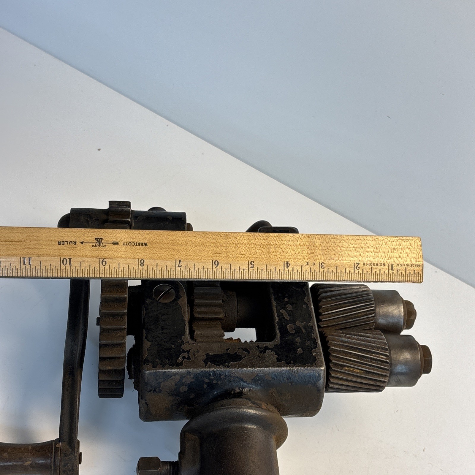 Antique PEXTO Sheet Metal Crimper Corrugating Machine Hand Crank Bench Mount