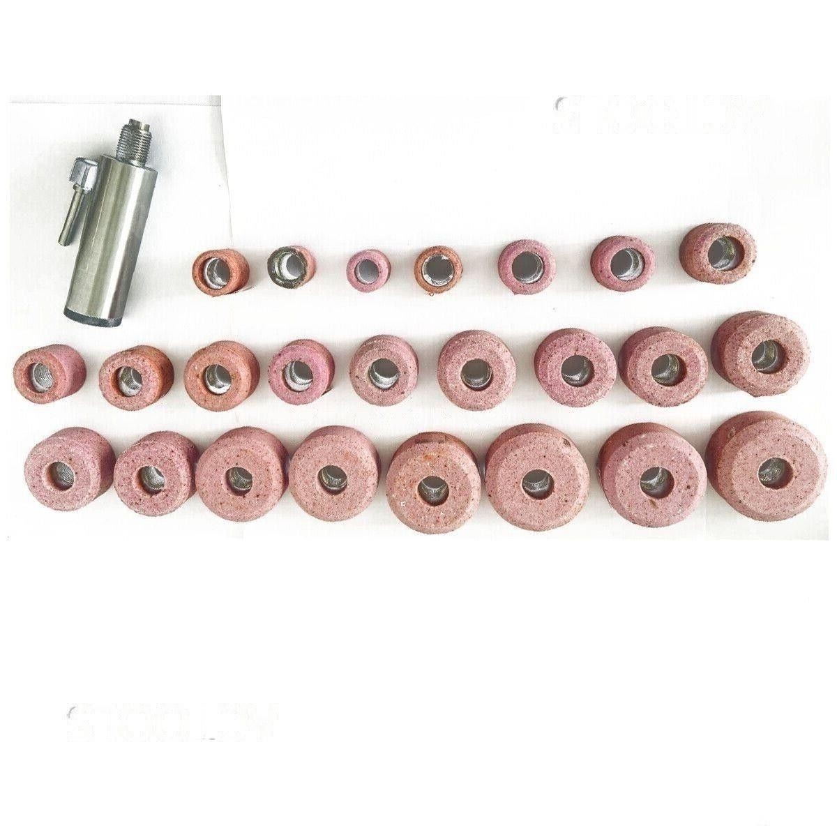 Sioux Valve Seat Pink Grinding Wheels Set 24 Pcs + Stone Holder Star Drive 11/16