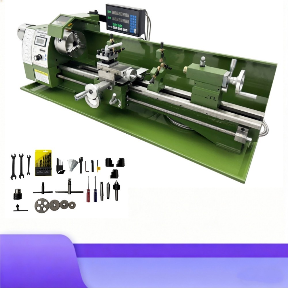 Mini Precision Metal Lathe 110V 1.1KW 8×29.5″ 50-2500rpm Double Chuck BenchLathe