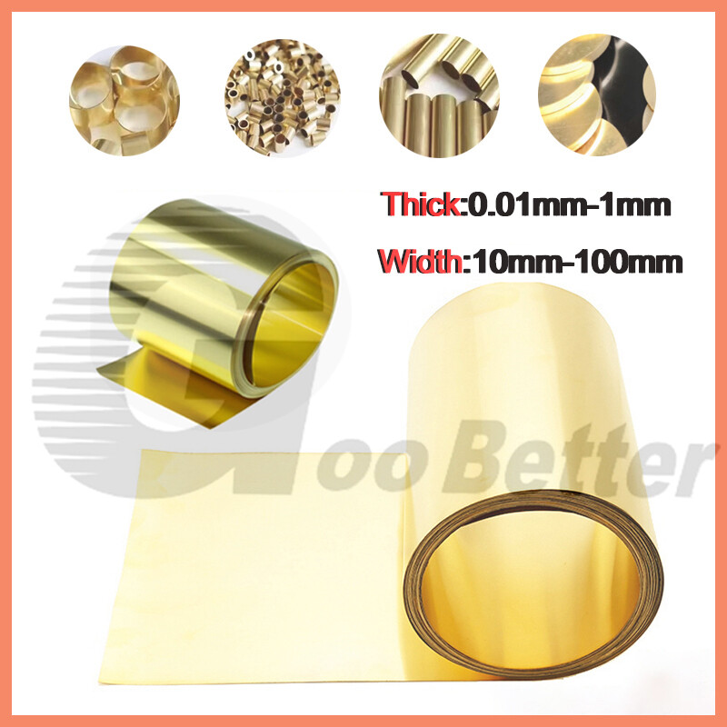 Thin Brass Sheet Strip Roll Metal Foil Belt Thickess 0.01mm-1mm Width 10mm-200mm