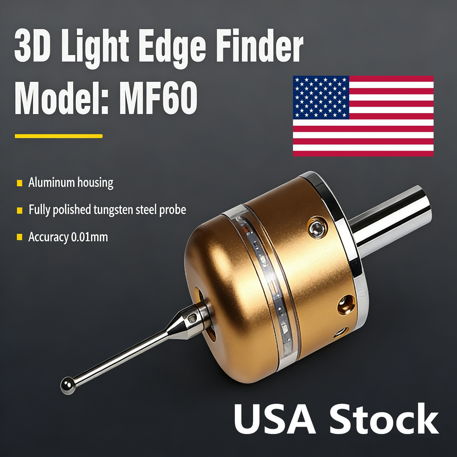 「USA」 3D Touch Probe Tool Edge Finder Trigger CNC Milling Machine Centering Rod
