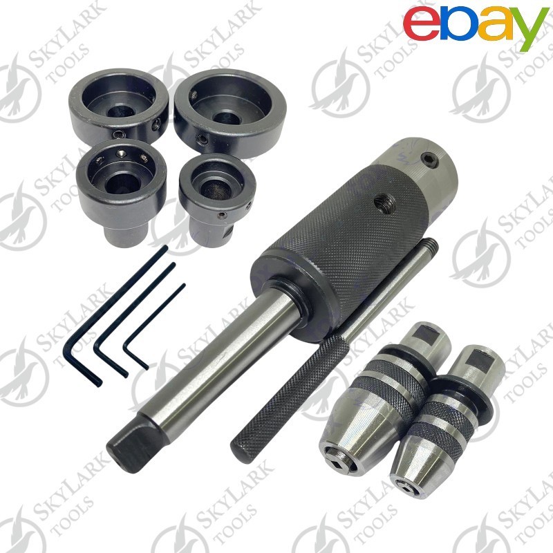 MT2 Sliding Floating Lathe Tailstock Tap & Die Holder Set 9Pc | Morse Taper MT2