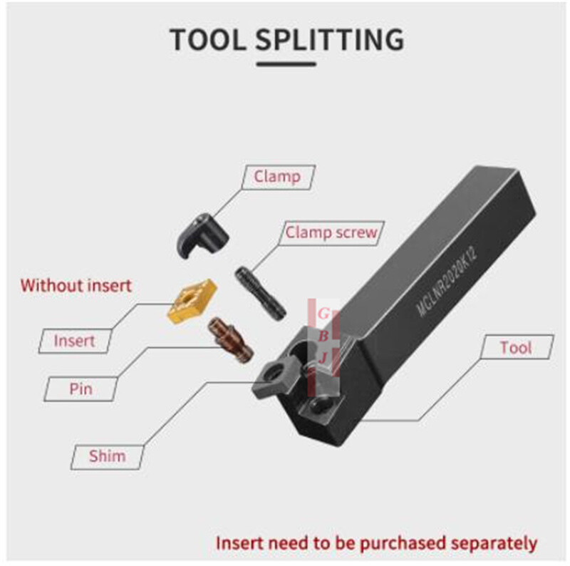 MCLNR1616H12 MCLNR /L2020K12 External Turning Tool Holder CNMG12 Carbide Inserts