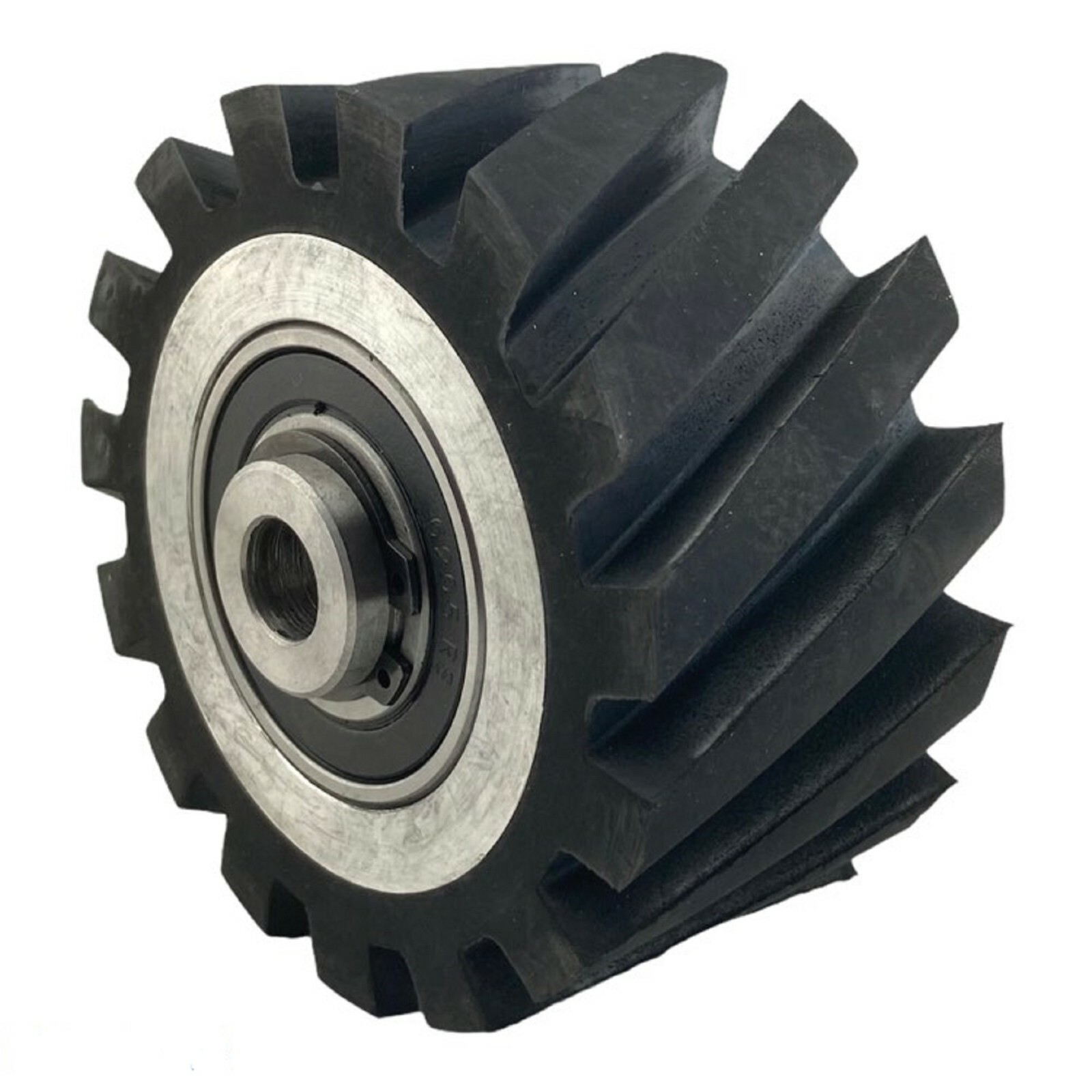 4″ Serrated Polyurethane Rubber Contact Wheel For Belt Grinder With 5/8 inch bor