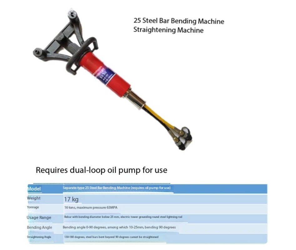 Manual Hand-Held Rebar Bending and Straightening Machine Hydraulic Portable