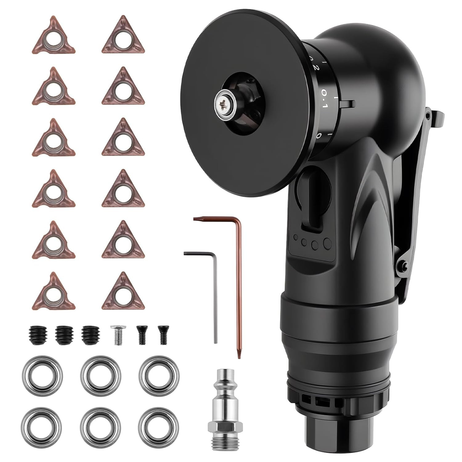 Pneumatic Chamfering Tool, Chamfer Tool with 6 C-Angle & 6 R-Angle Blades, Up…
