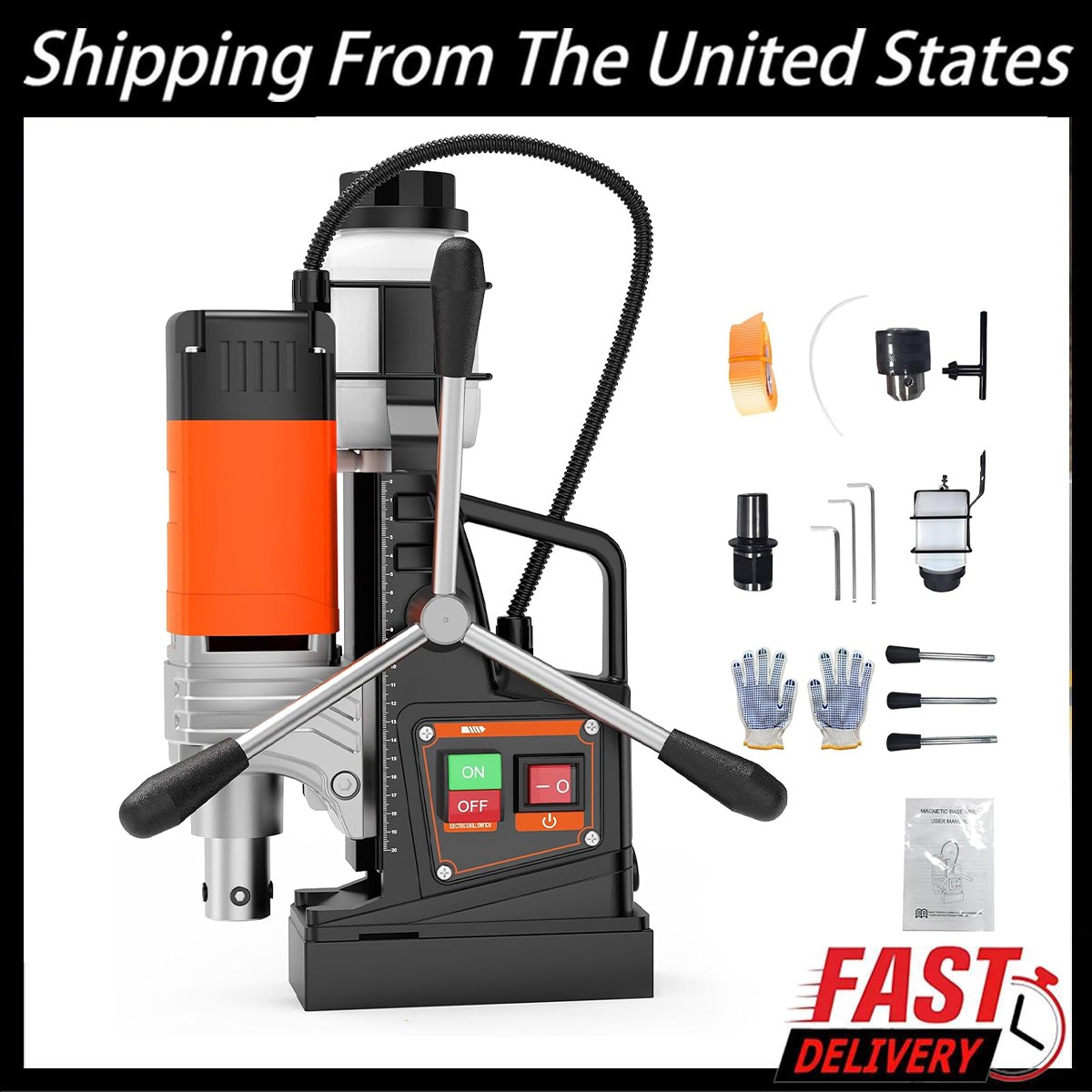 2 in Magnetic Drill 1750W 2922Lbf Power Portable Mag Drill Press Boring Diameter