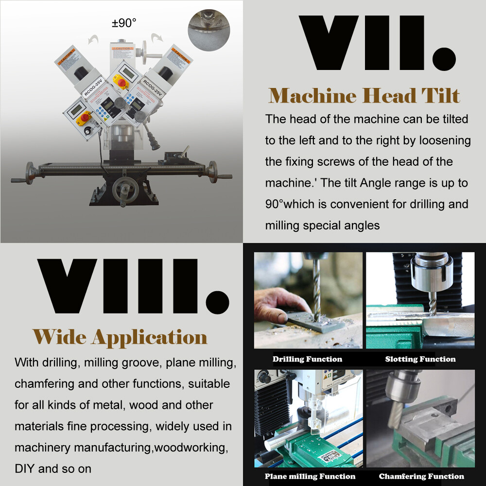 Techtongda Milling and Drilling Machine 7″*27″ 110V Metal Wood Lathe
