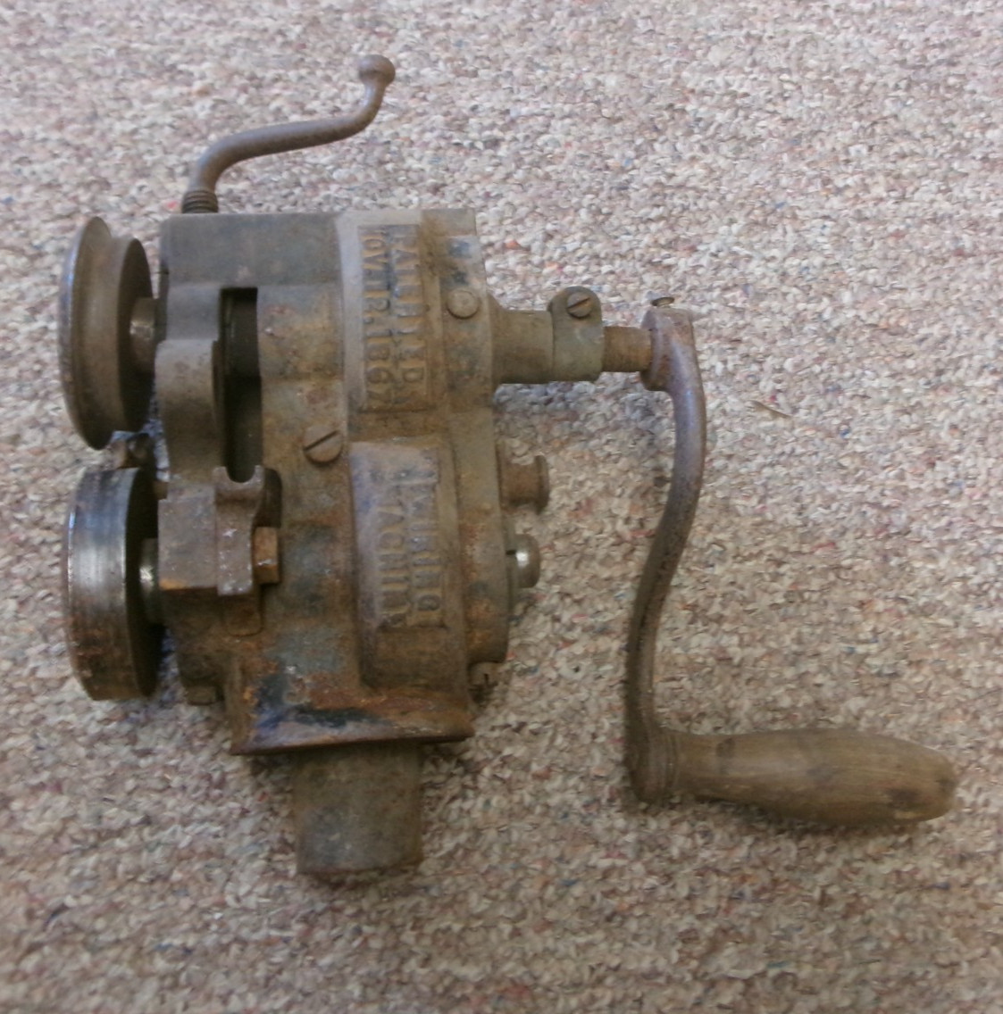 1867 ANTIQUE PECK STOW & WILCOX CO. METAL WORKING TOOL WIRING MACHINE HAND CRANK