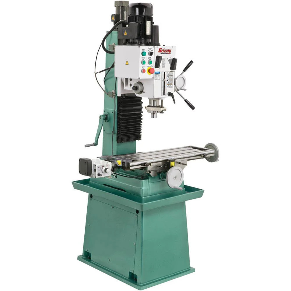 Grizzly G0755 220V 10 Inch x 32 Inch Heavy-Duty Mill/Drill Stand and Power Feed