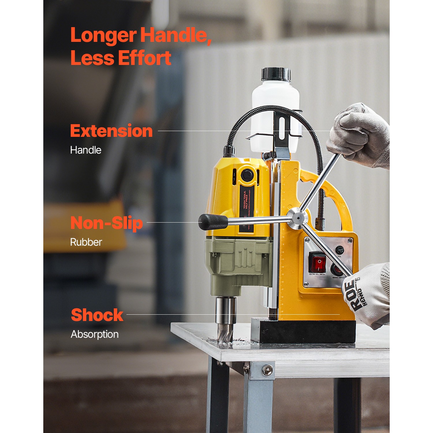 Uimoso 1400W Magnetic Drill Press, 1.6 in Drilling Capacity, 800 RPM, 2810 lbf