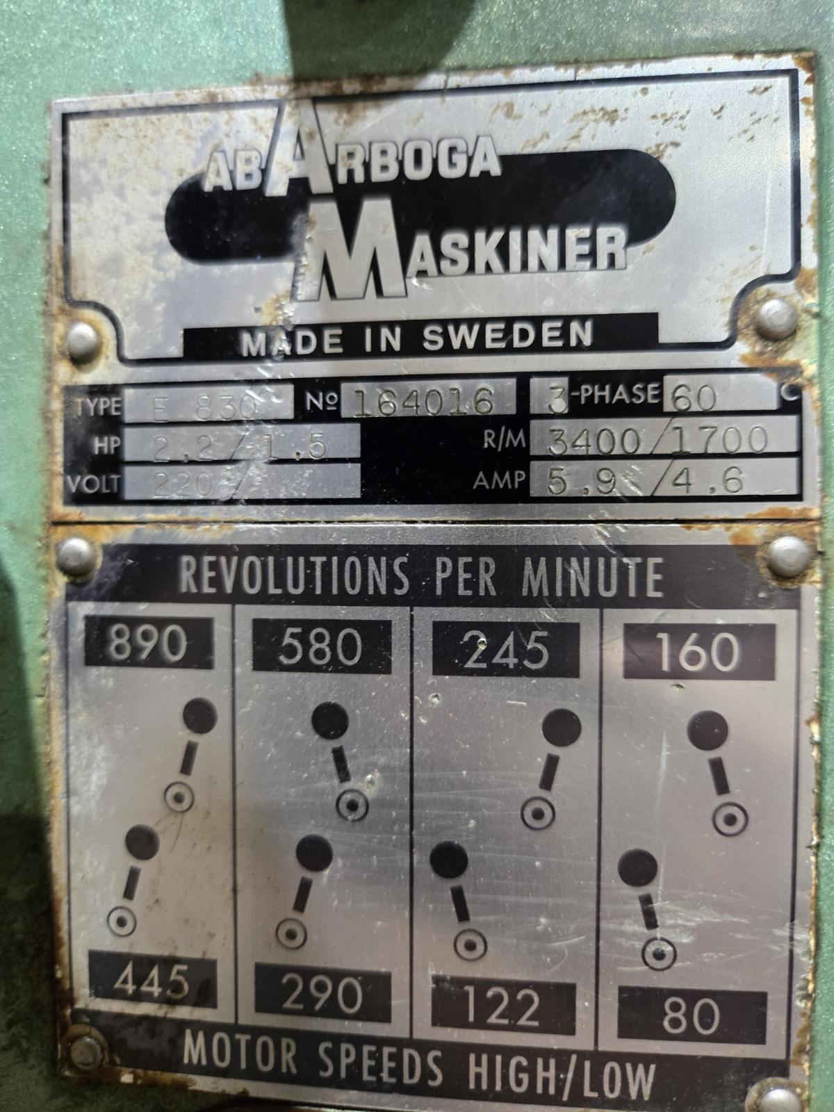 Arboga Maskiner Gear Head Gearhead Drill Press Machinist E830