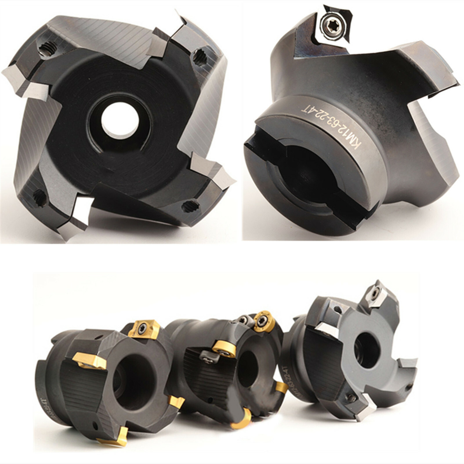 45 Degree Face Milling Cutter Head KM12-50-22-4T KM12-63-22-4T CNC Milling Tools