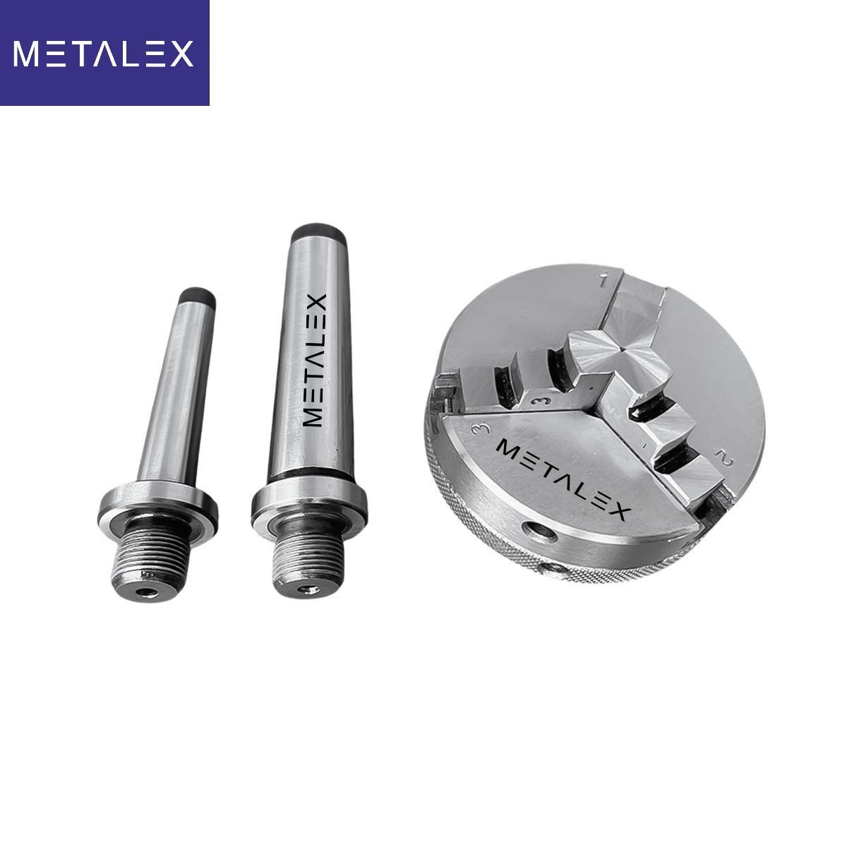 2-1/2″ 3 Jaw 2.5″ Self Centering Mini Small Baby Lathe Chuck Set MT1 MT2 Arbor