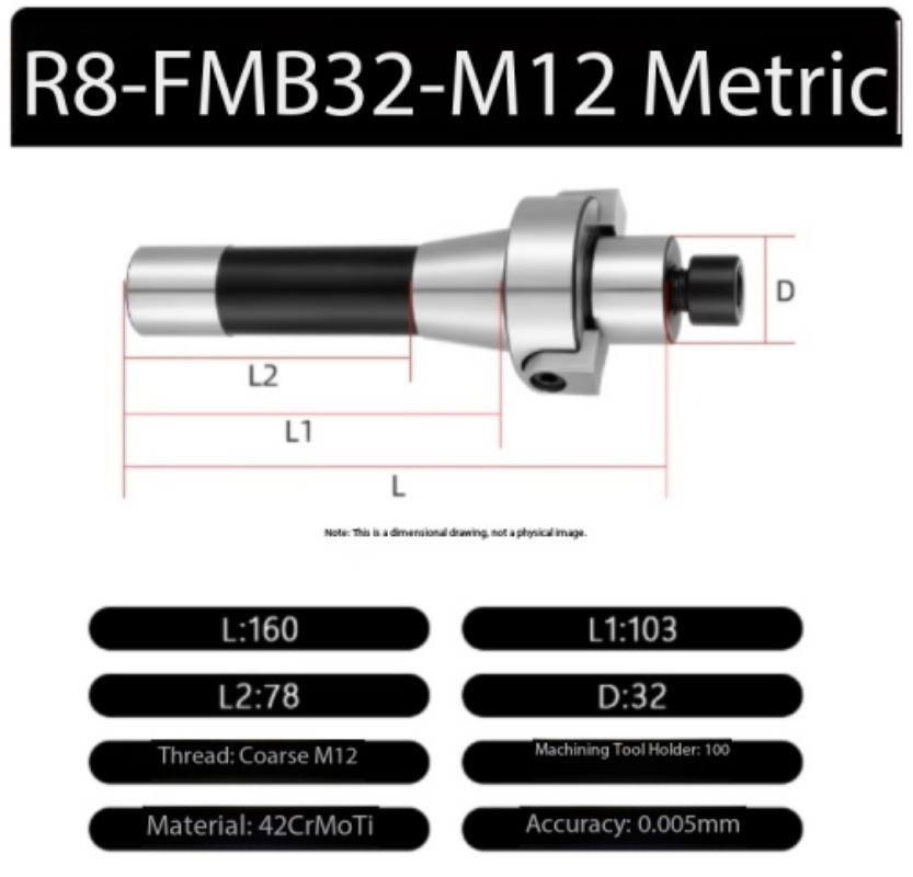 R8 FMB Tool Holder FMB22 FMB27 FMB32 Metric M12 7/16 Milling Machine Rod