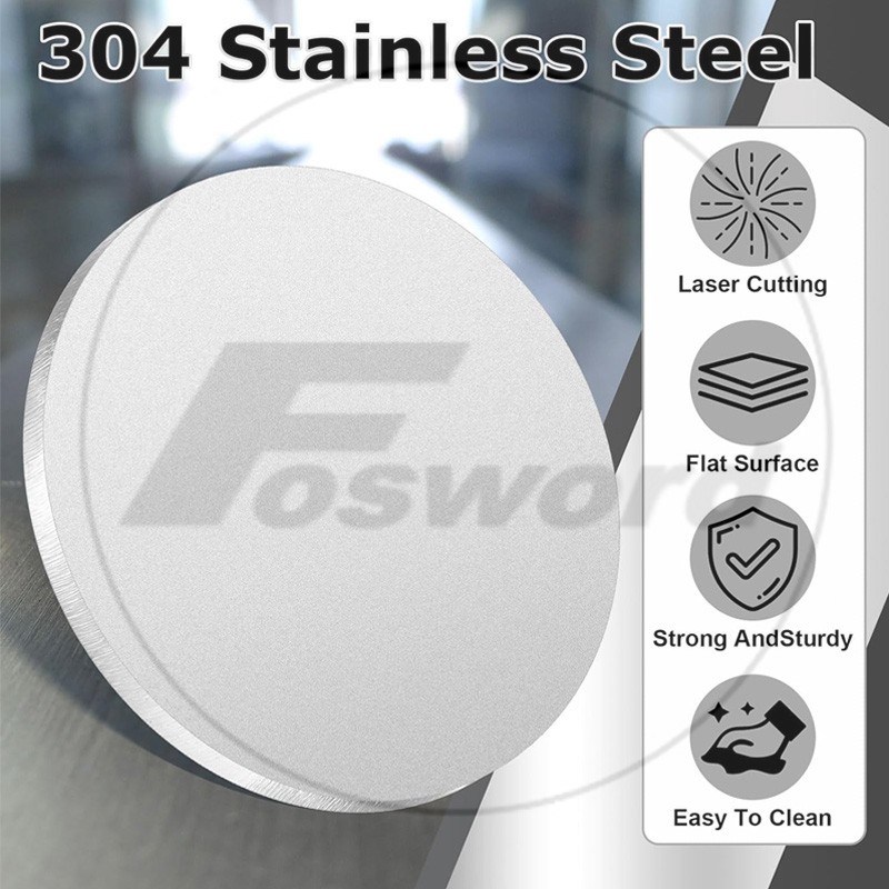 Stainless Steel Blank Disc Grade 304 Metal Round Sheet Plate Dia Ø50mm – Ø300mm